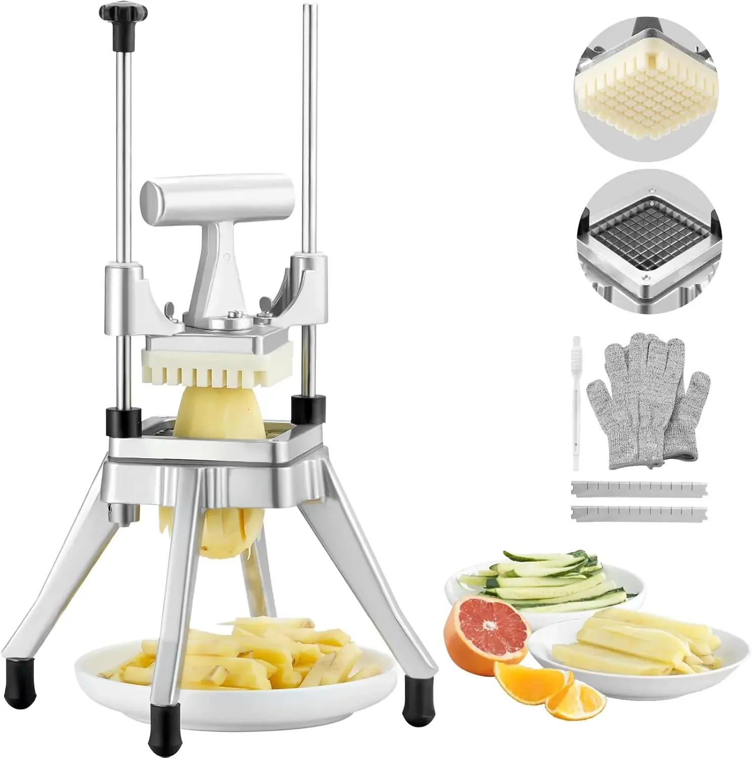 Commercial Vegetable Fruit Chopper 3/8″ Blade Heavy Duty Professional Food Dicer Kattex French Fry Cutter Onion Slicer Stainless