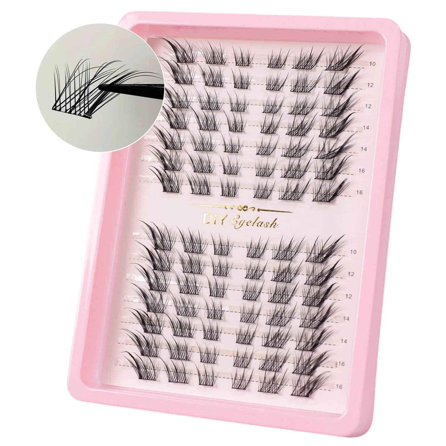 Flauschige Wimpern mit Fuchsaugeffekt, wiederverwendbar, DIY, segmentierte, dicke, geflügelte Wimpernverlängerung für den täglichen Gebrauch – Detail 3
