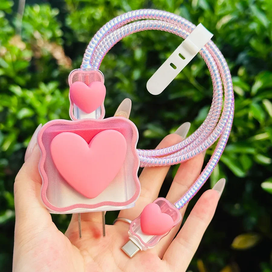 Cute Love USB Charging Cable Protector For OPPO Reno 8 9 10 Charger Cover Sprial Cable Protective for Find X5 X6 k10 k11 67W 80W