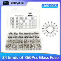 Leekooluu 360pcs 5*20,6*30mm Glass Tube Fuse Combination Fast Melting Glass Tube Fuse Combination Kit Fast Melting Glass Fuse