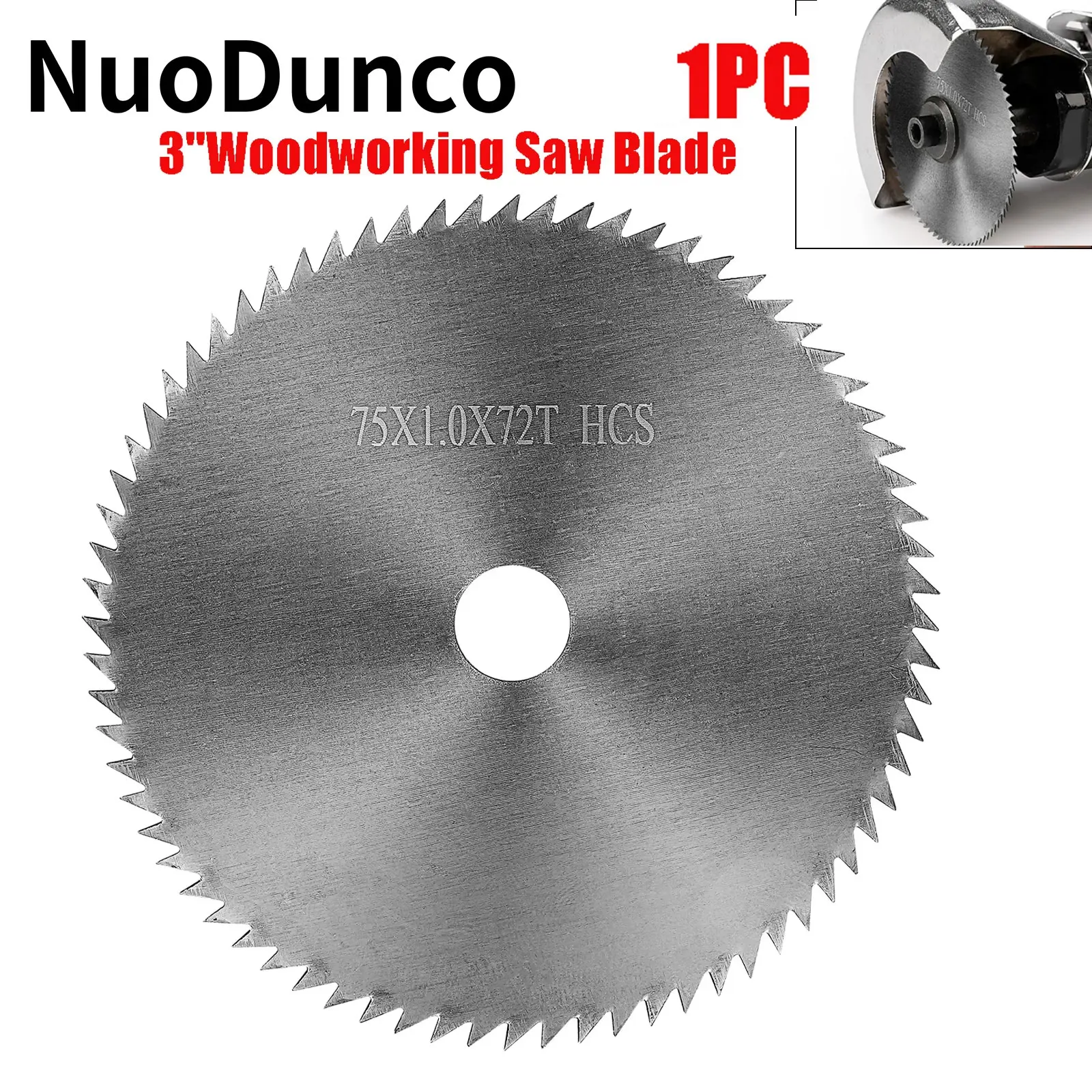 NuoDunco 75mm brzeszczot do piły tarczowej z węglików spiekanych 3 "tarcza tnąca akcesoria do elektronarzędzi do cięcia drewna i tworzyw sztucznych 72T tarcza piły