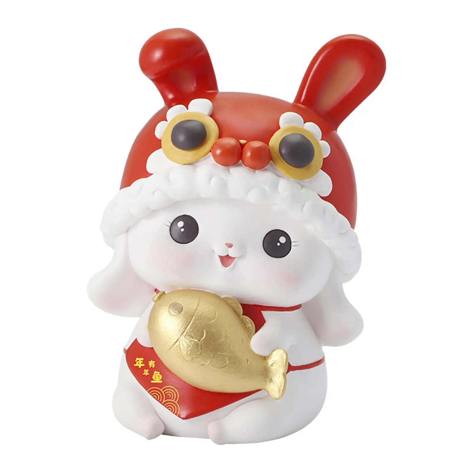 Medium Resin Rabbit Piggy Bank Coin Saver Box for Bedroom Shelf Decor Cute Moneybox Statue Animals Figures Nursery Storage