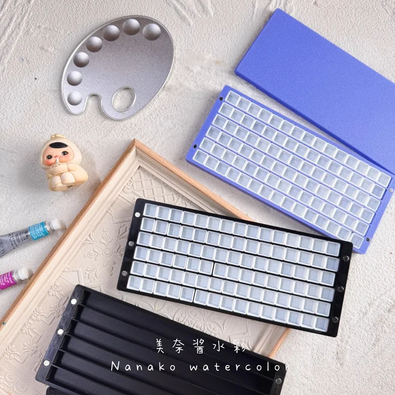

Watercolor Paint Dispenser Box 3D Printing Magnetic Black Purple Plastic Box 90 Compartment 1ml Acrylic Paint Organizer