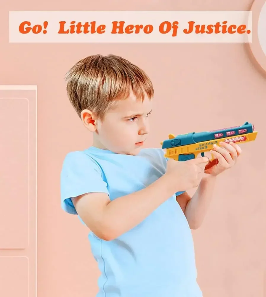 エレクトリックカラーサウンドライトストリップ音楽おもちゃの銃戦闘音ユニークな伸縮アクションピストル子供のギフト