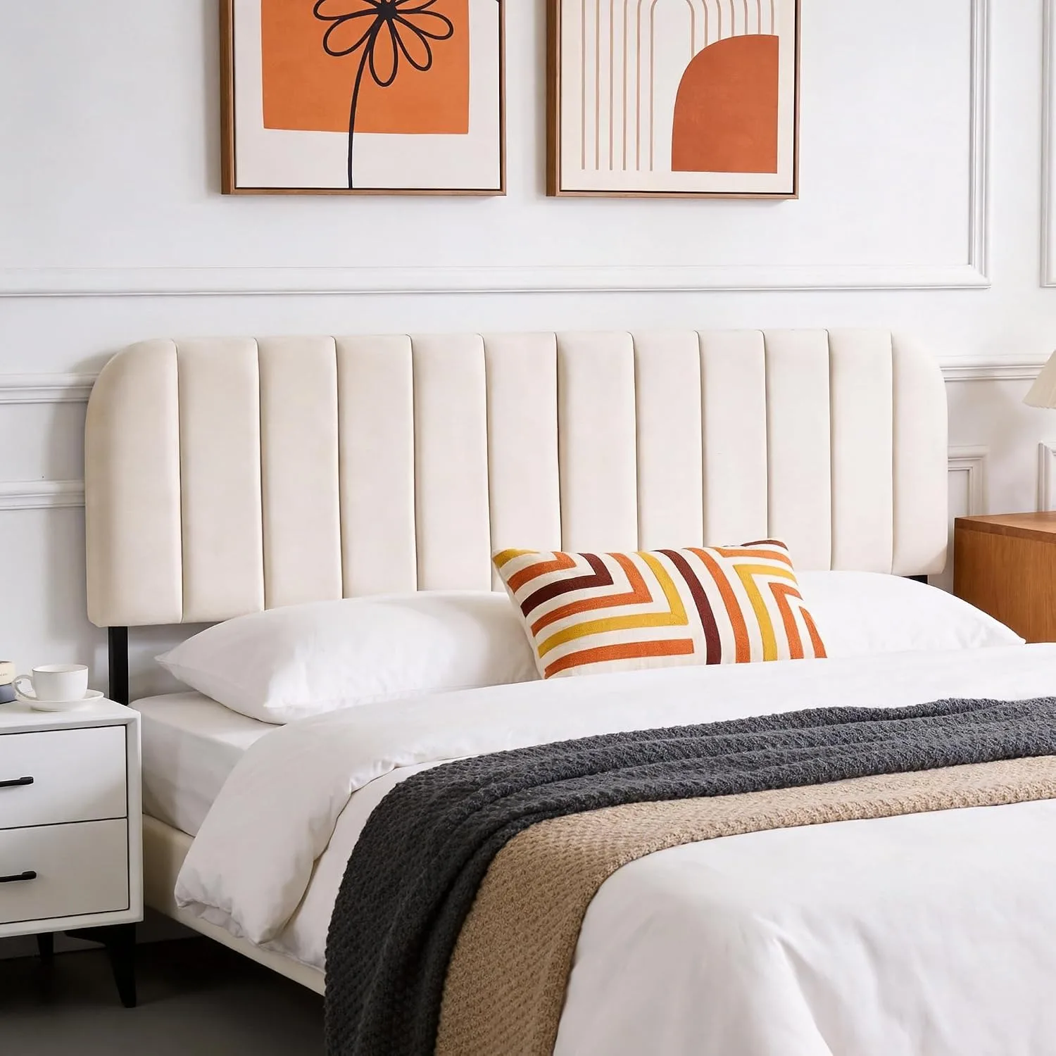 Upholstered Headboard Adjustable Height Queen/King Headboard Velvet Tufted Modern Headboards, Customized