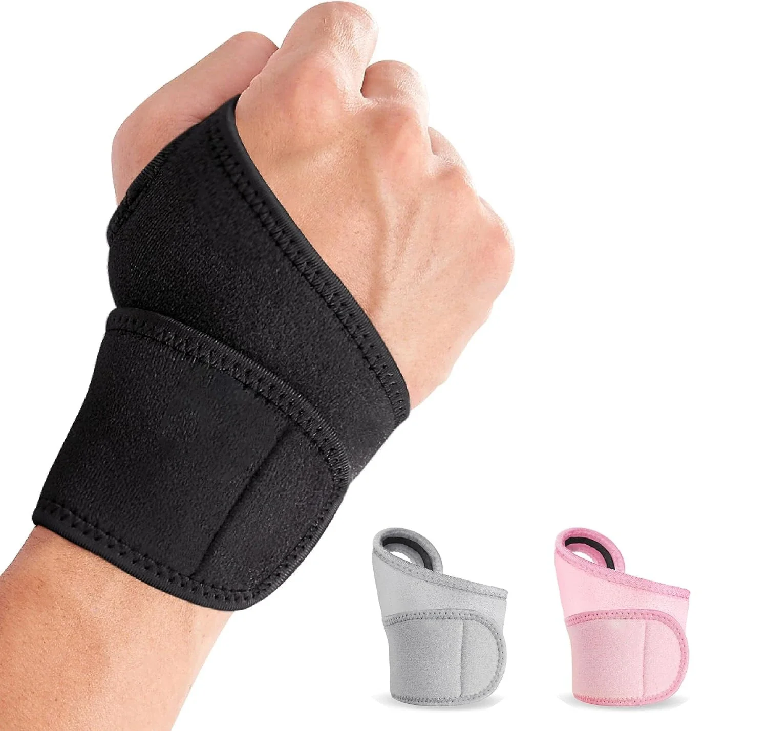 

1Pc Black Wrist Compression Wrap Brace Adjustable Support Strap bands for Carpal Tunnel, Weightlifting,Fitness,Joint Pain Relief