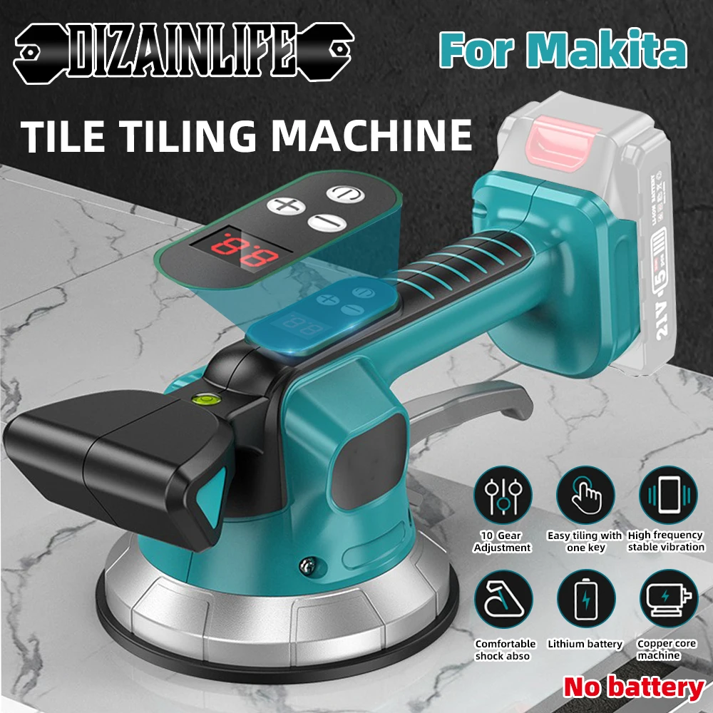 Tile Vibration Leveling Machine 10 Speed Tile Installation Tool 750kg Adsorption Capacity Tiling Machine for Makita 18V Battery