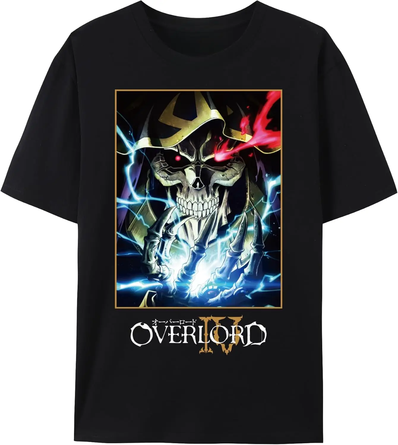 

Japanese Anime Cotton Short Sleeve T-Shirt,Overlord Ainz Ooal Gown Anime Shirt