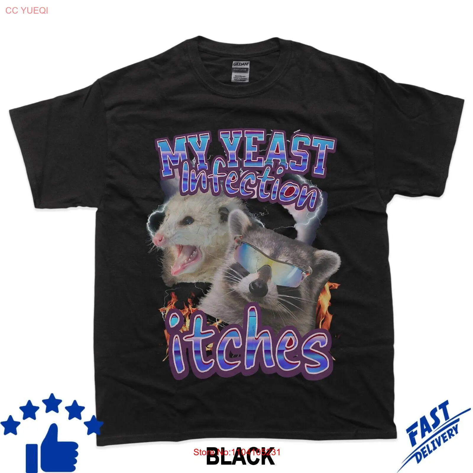 

Футболка с забавным енотом, моим дрожжевым инфектом, зуда, опоссумом, енотом