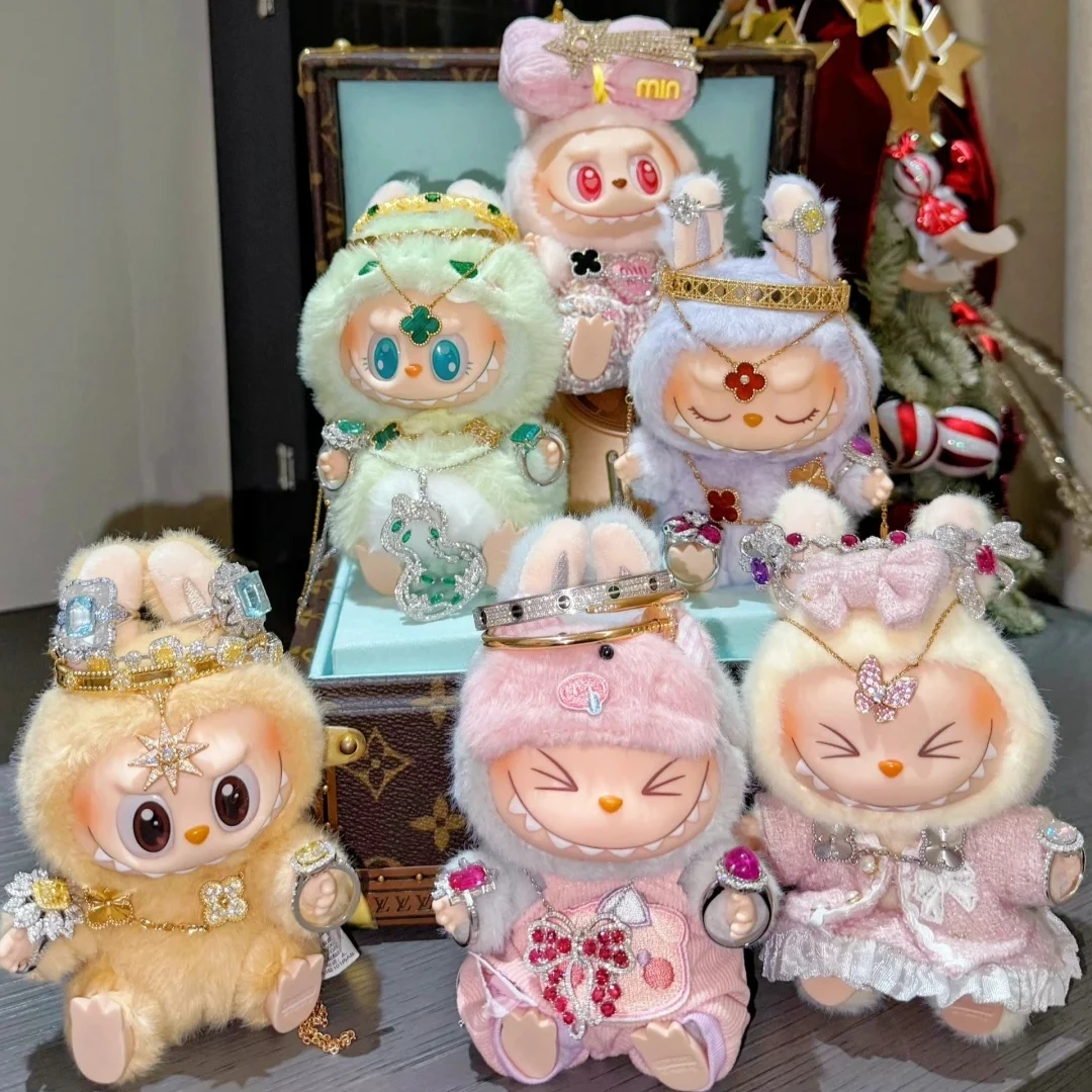 

High Quality 15cm Labubu V2 38cm Zimomo The Monsters Labub Toy Cardiac Macarone Gifts Toy Bag Figure Labubu Keychain