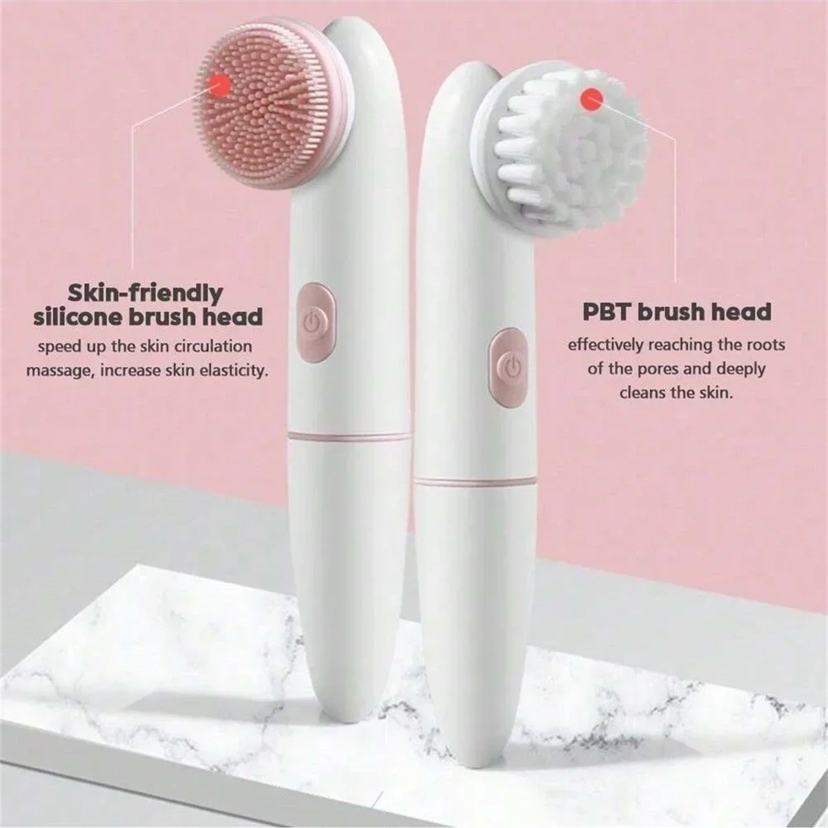 Brosse de nettoyage du visage électrique, exfoliant pour le visage, nettoyant pour le visage rotatif à vibrations soniques, outils de soins de la peau