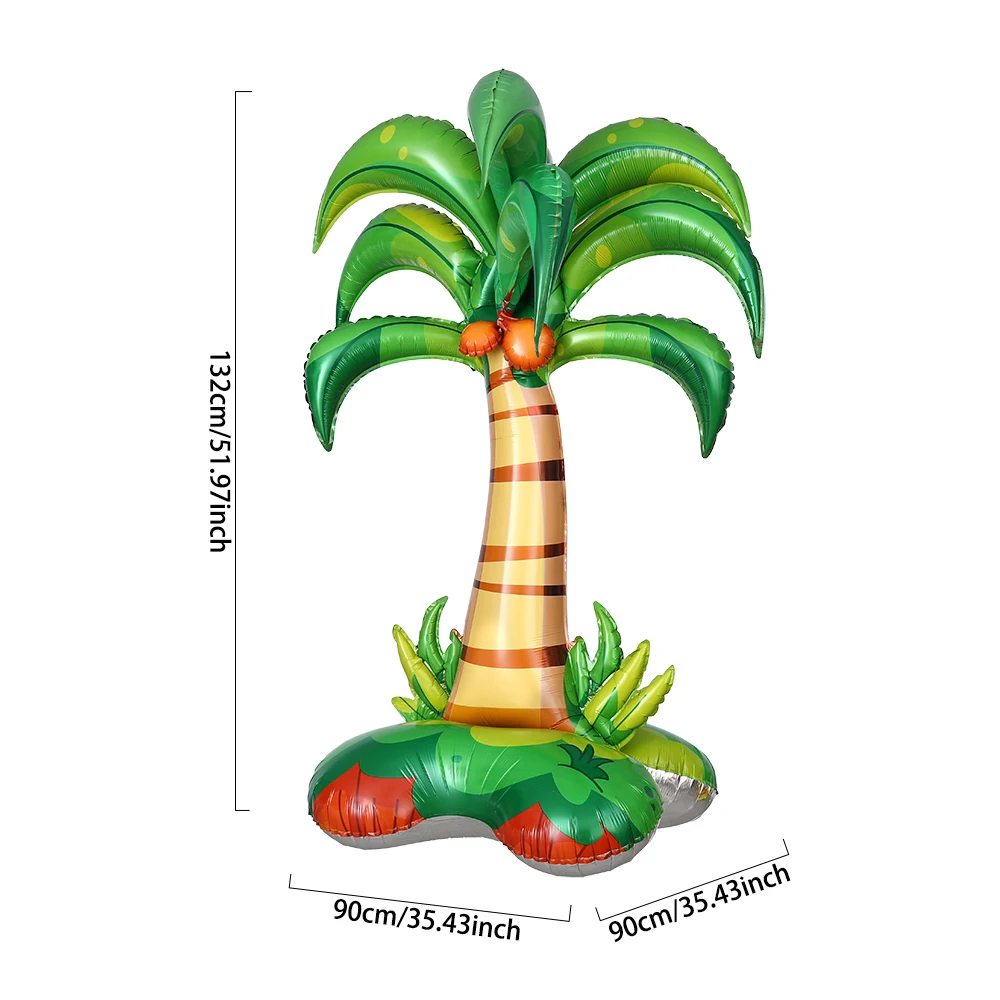 Large Standing Coconut Palm Tree Foil Inflatable Balloon 4D Pineapple Cactus Hawaii Theme Summer Beach Birthday Wedding Party