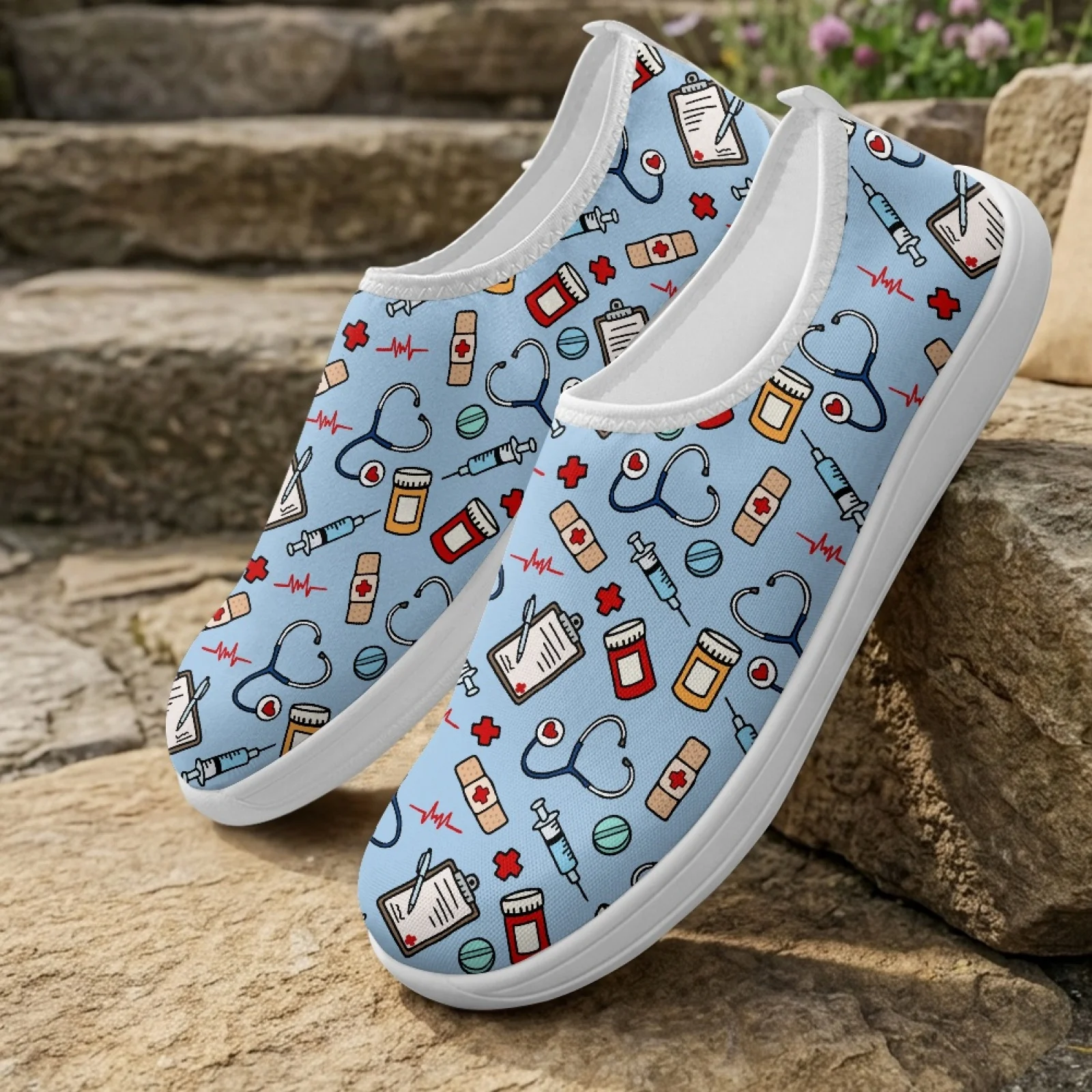 XIXIRIMIDO Slip-on Wide-toed Shoe Nurse Shoes Men's Sneakers and Casual Shoes Zapatillas de Mujer Tenis Feminino Medical Staff