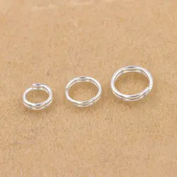5pcs Real Pure Solid 925 Sterling Silver Double Open Jump Rings Split Ring for Making Key Chains Jewelry Findings Accessories