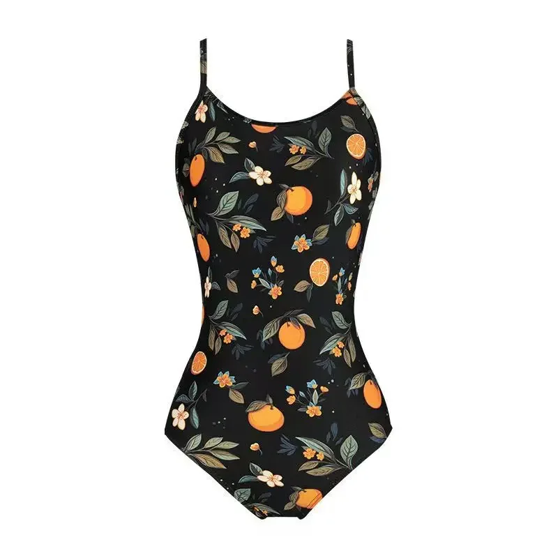 Orange Blossom New Mid To Low Fork Racing Swimsuit for Women's Swimming Pool, Designed for One-piece Triangular Swimming