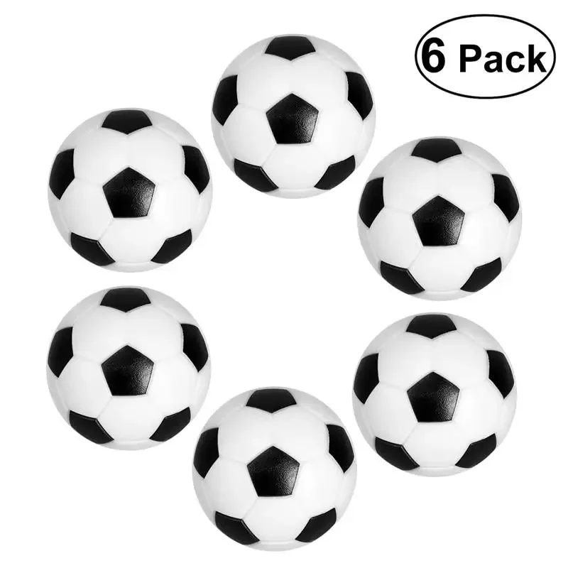 

Hot 6PCS 32mm Black White Socer Ball For Entertainment Flexible Trained Relaxed Kids Small Socer Ball Mini Table Football Balls