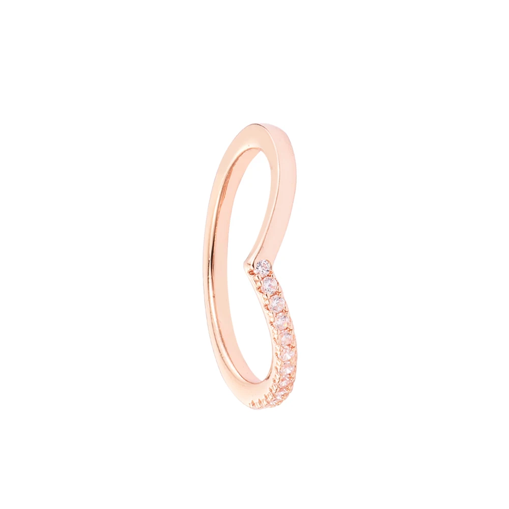 Rose Gold Timeless Wish Half Sparkling Ring Sterling silver Jewelry Ring For Woman European Silver Rings For Jewelry Making