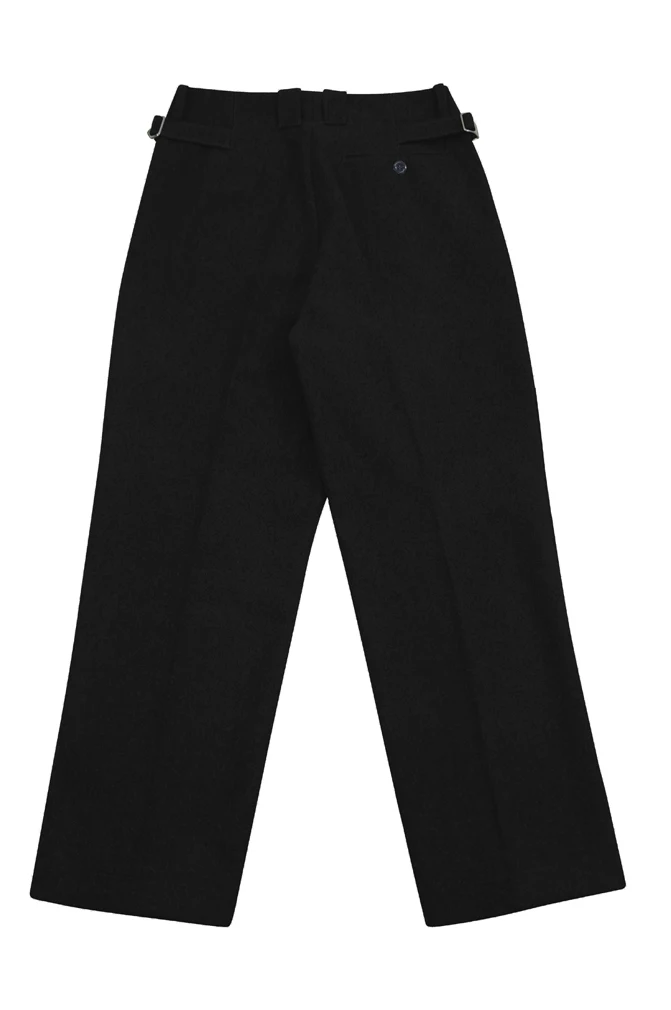 GUWJ-027 WWII German Fire Police Officer Black Wool Trousers With Pipe