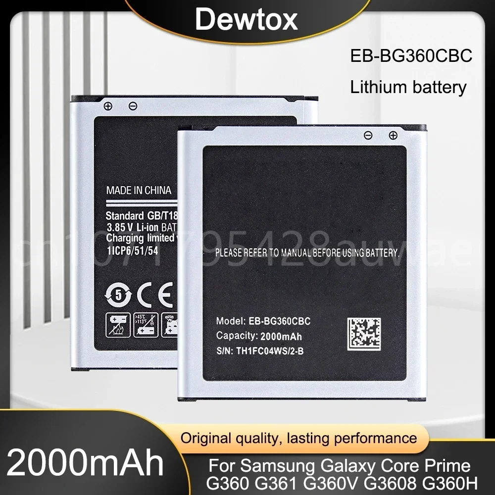 Orginal EB-BG360CBC EB-BG360CBE /CBU/CBZ EB-BG360BBE 2000mAh Battery for Samsung Galaxy CORE Prime G3606 G3608 G3609