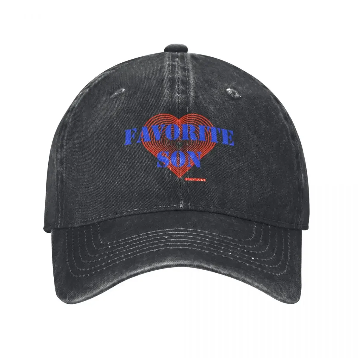 

FAVORITE SON Blue Font Red Heart Slogan Gift Idea Love Family Baseball Cap tea Hat Sunscreen Hats Woman Men's