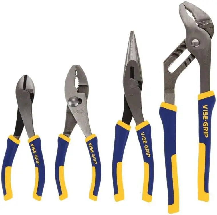 

4-Piece Pliers Set with Anti-Slip Grips for Comfort and Durability