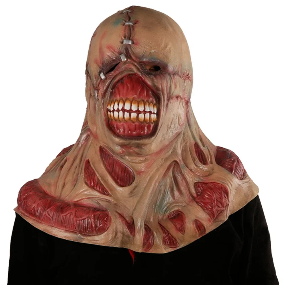 Halloween Terror Tyrant Zombie Mask Biochemical Crisis Cosplay Devil Costume Mask Full Head Latex Mask Horror Head Cover