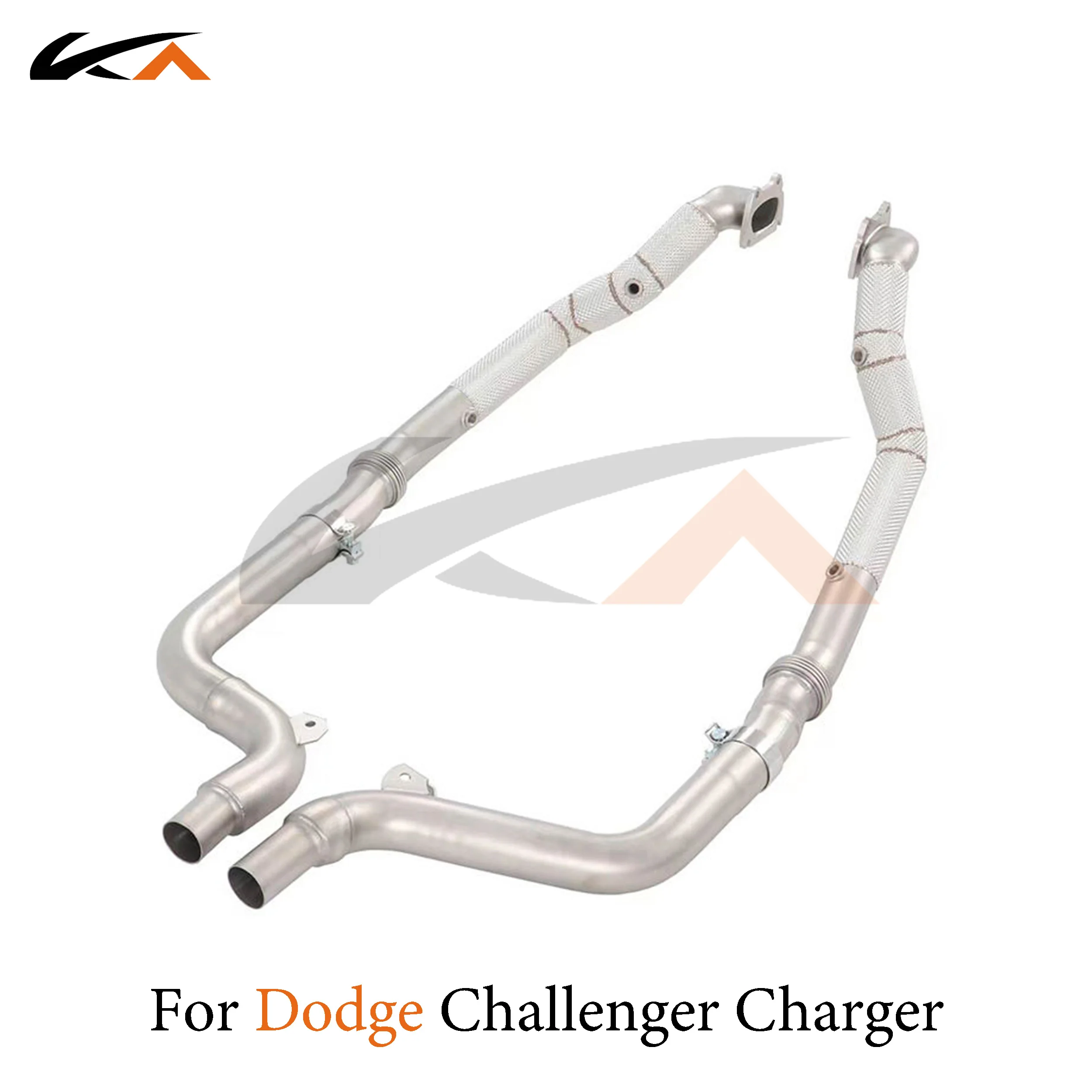 

KA Tuning exhaust system header stainless downpipe for Dodge Challenger Charger 3.6 axle pipe catalysis heat shield