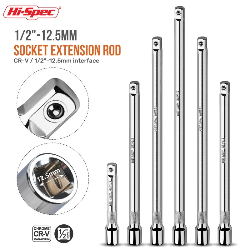 hi-spec-1-2-inch-drive-extension-bar-50-100-150mm-cr-v-steel-socket-extender-for-ratchet-wrench-automotive-repair-tools