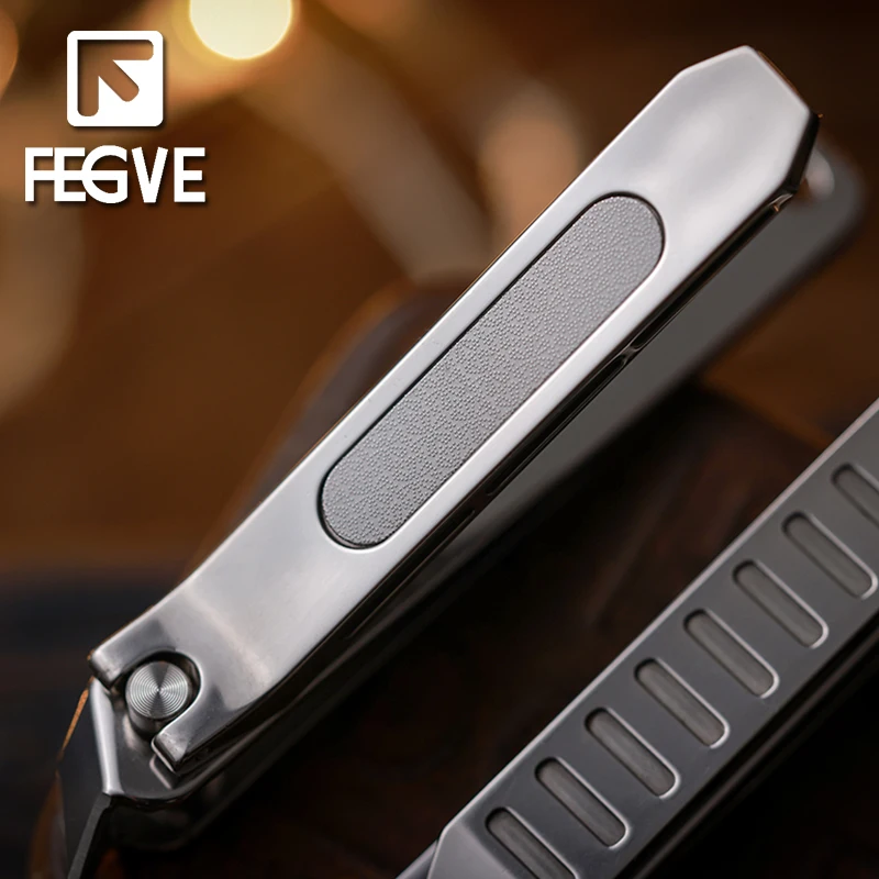 FEGVE Diagonal Nail Clippers Folding Ultra-thin Large Opening Splash Proof Single Set Gift