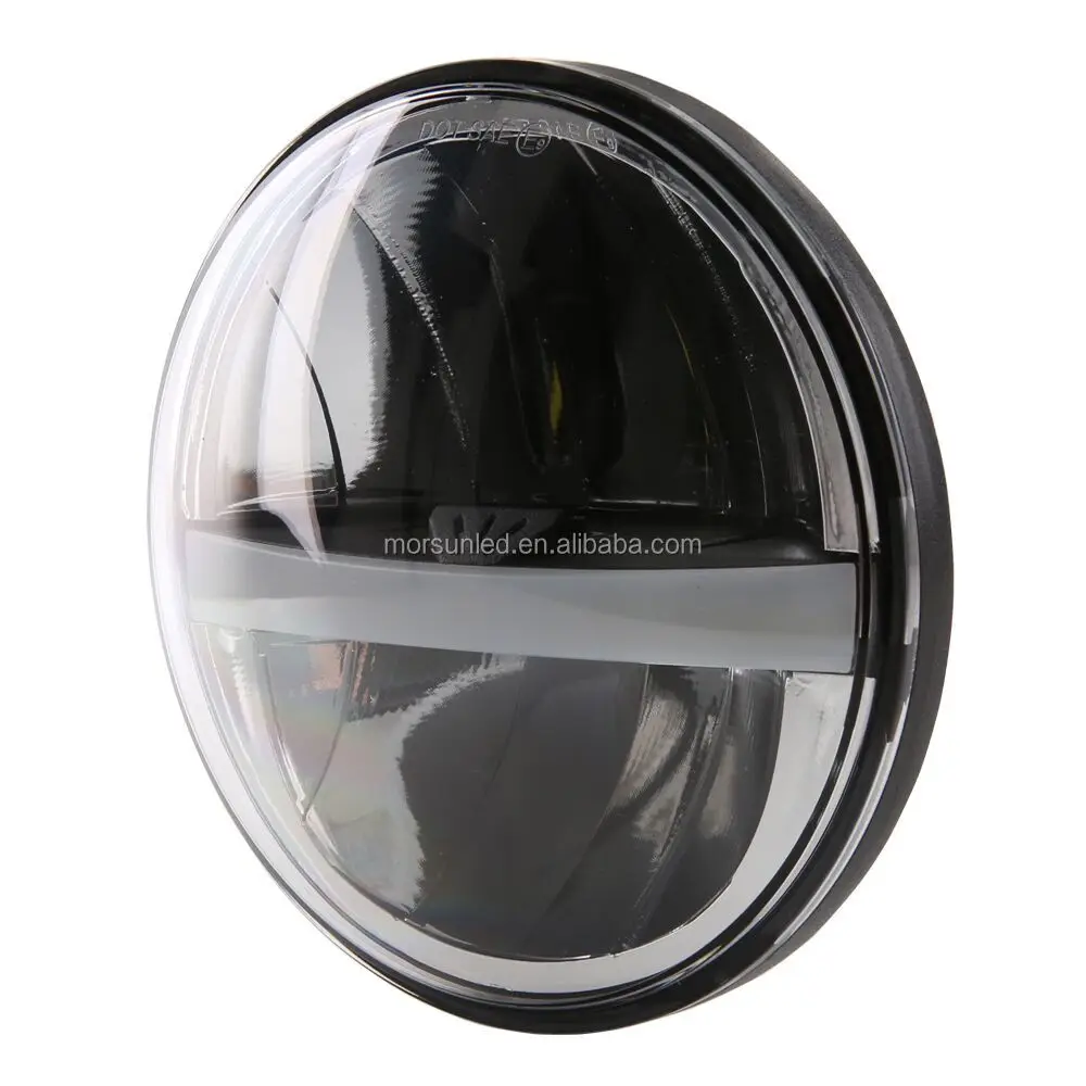 Morsun 5-3/4 5.75 بوصة مجموعة مصابيح LED مستديرة هالو مرحبا/لو شعاع المصابيح الأمامية للدراجات النارية لملحقات الدراجات النارية هارلي #2