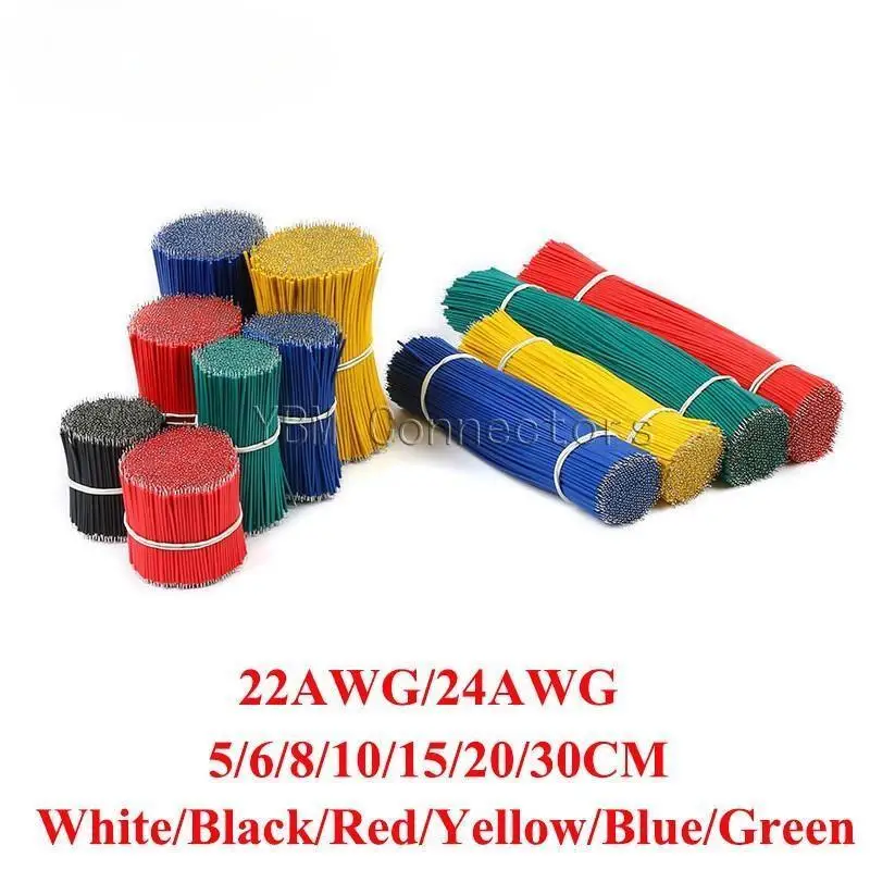 20Pcs 22AWG 24AWG Tin-Plated PCB Solder Cable 22AWG 5/6/8/10/15/20/30cm Jumper Wire Cable Tin Conductor Wires Connector Wire