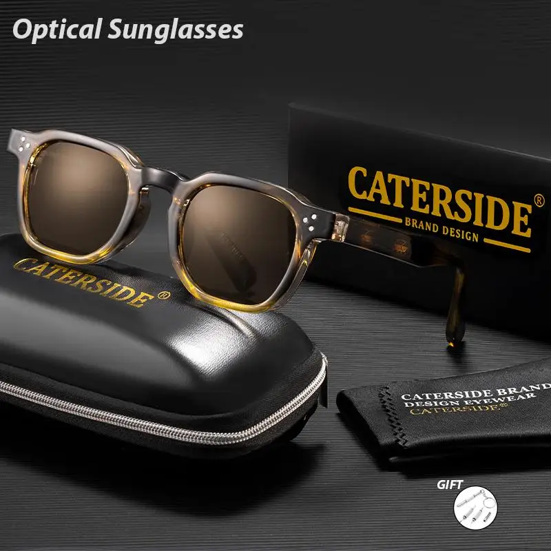 CATERSIDE Modische verschreibungspflichtige Herren-Sonnenbrille, quadratisches Design, individuelle Sonnenbrille, Damen-Reise-Party, optische Brillen – Detail 4