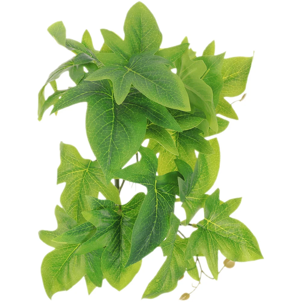 

Green Artificial Reptile Plant Hanging Leaf Pendant for Terrarium Lizard Tank Decor Lifelike Simulation Plants for Reptile
