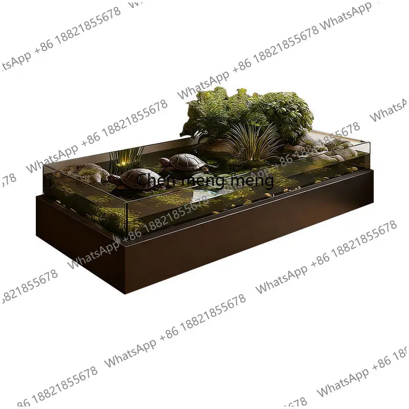 Light luxury fish tank bottom cabinet square fish tank turtle tank rectangular water feature flower box advanced sense