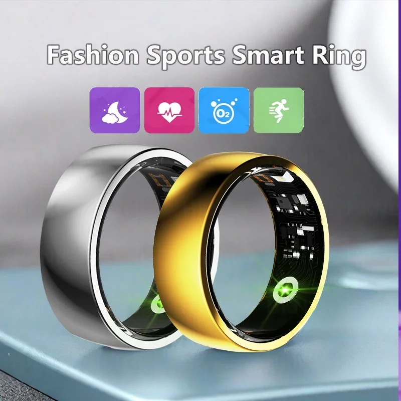 

New Smart Ring Men Women with Charging Case Body Temperature Health and Sleep Monitor Sport Activity Fitness Tracker Rings Gift