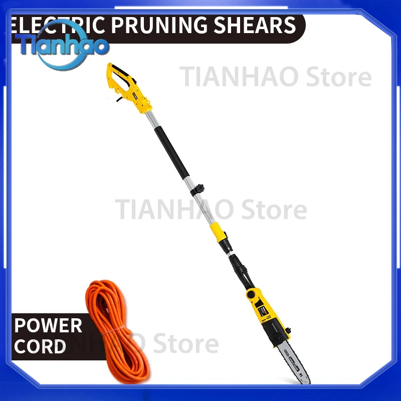 Electric High-Altitude Chain Saw for Garden Telescopic Long Pole Fruit Tree Pruning Handheld Tree Sawing Tool
