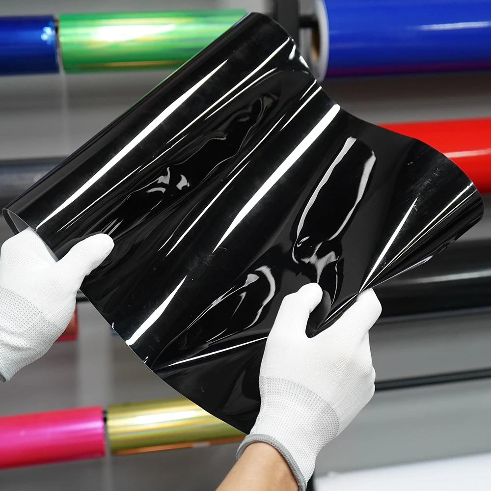 

PET Glossy Black Vinyl Wrap Film Bright Black Color Sticker for Car Motorcycles Body Styling Decals DecorStickers Accessories