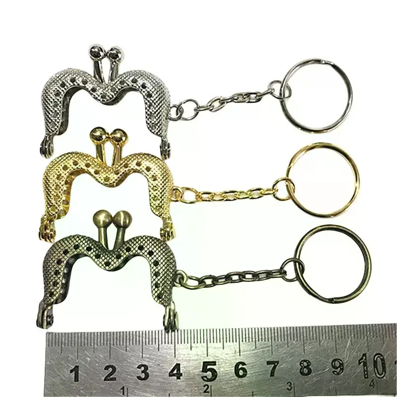 DIY Craft Wallet Accessory Mini 4cm Metal Coin Purse Frame Keychain Kiss Clasp Lock