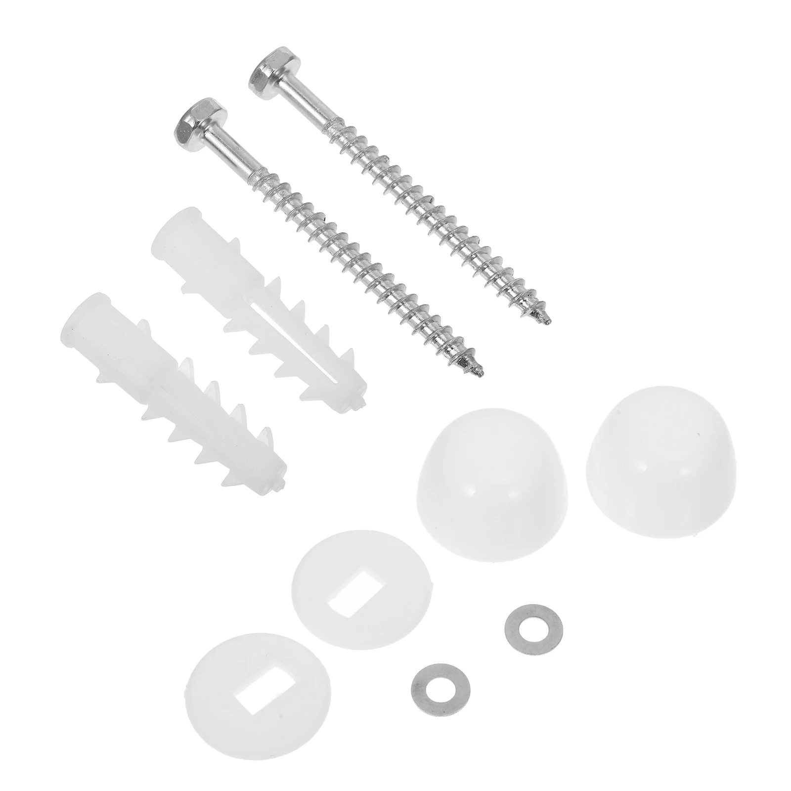 

Toilet Floor Bolts and Caps Set with Metal Bolts Washers Nuts Universal Fit for Bowl to Floor Installation Easy Snap-in
