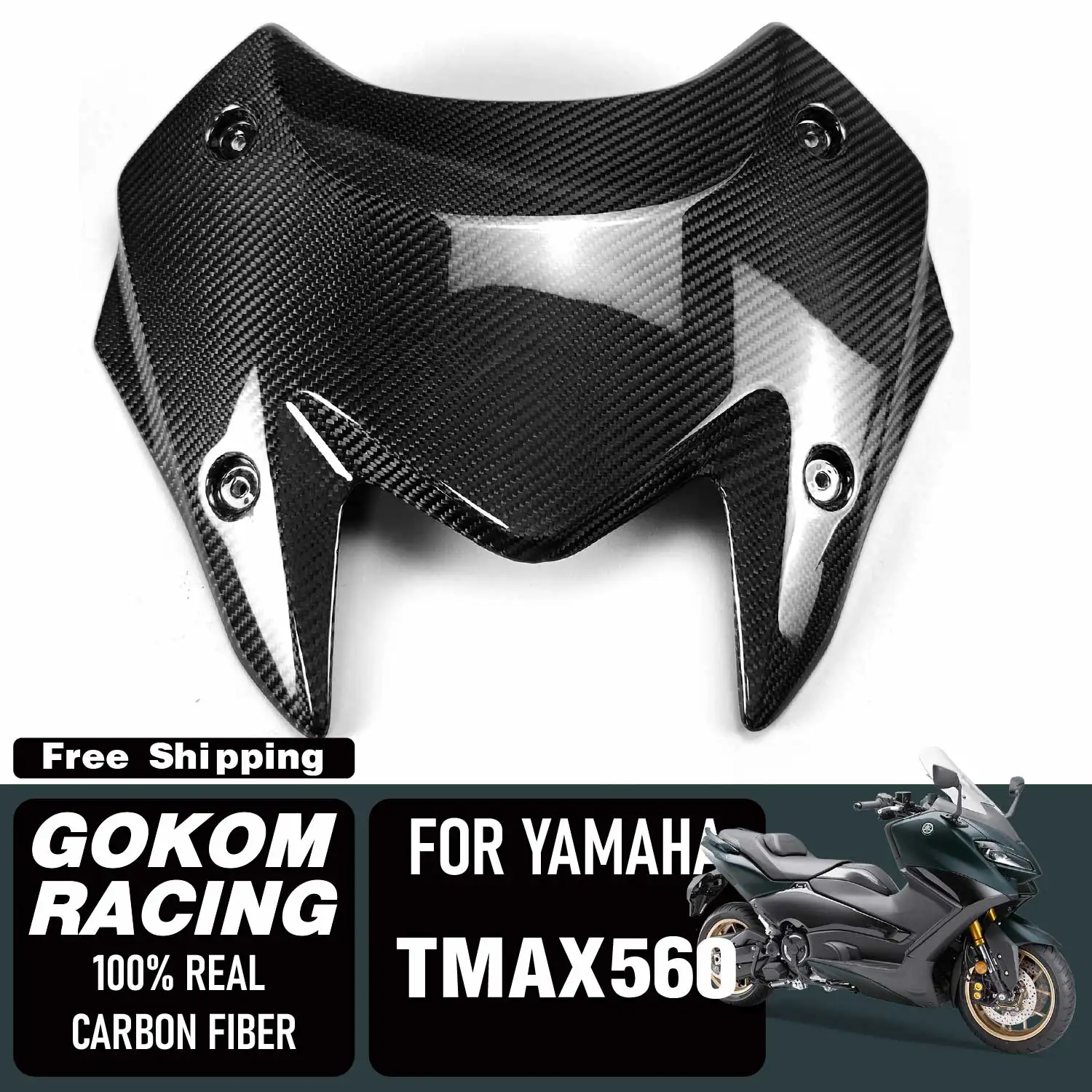 

Gokom Racing For YAMAHA TMAX-560 windscreen windshield GUARD COVER COWLING FAIRING 100% REAL CARBON FIBER MOTORCYCLE ACCESSORIES