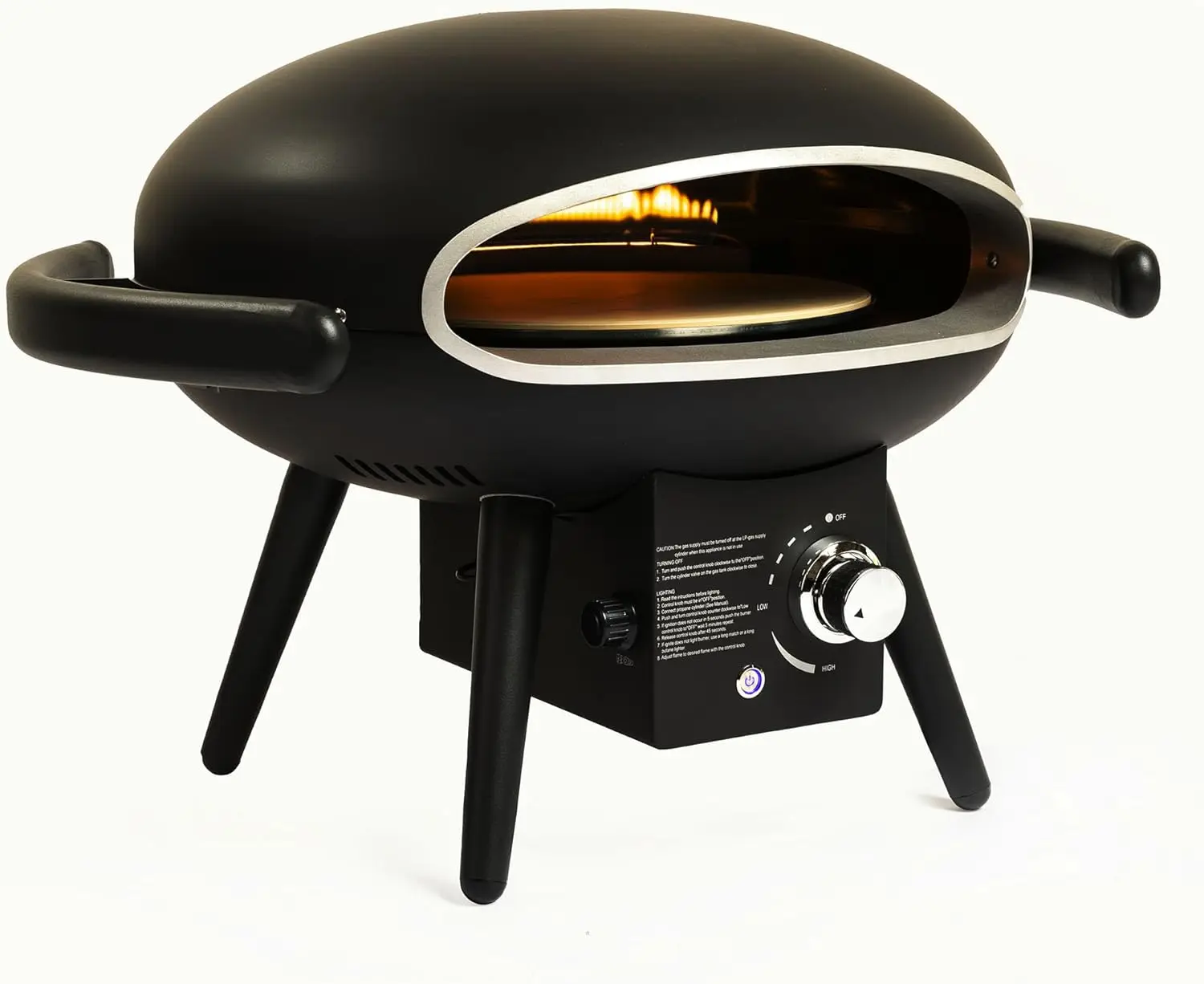 

Gas Pizza Oven, Propane Outdoor Pizza Oven, Portable Pizza Oven For 12 Inch Pizzas, With Gas Hose & Regulator, Black