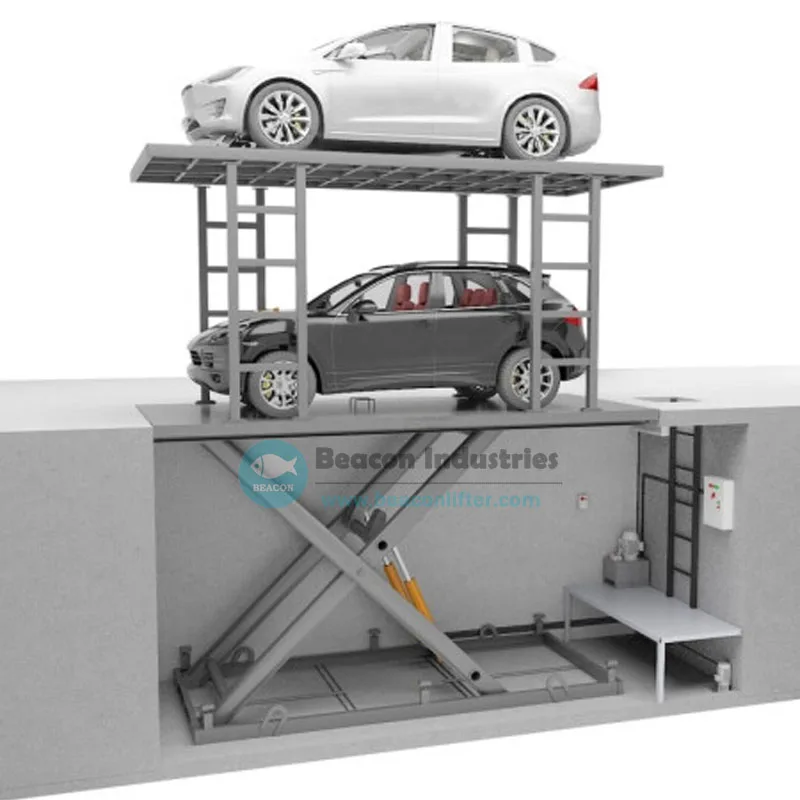Double Deck Parking Lift 2 Level Hydraulic Scissor Car Lift for Home Garage CE Certified 5-7 Tons Load