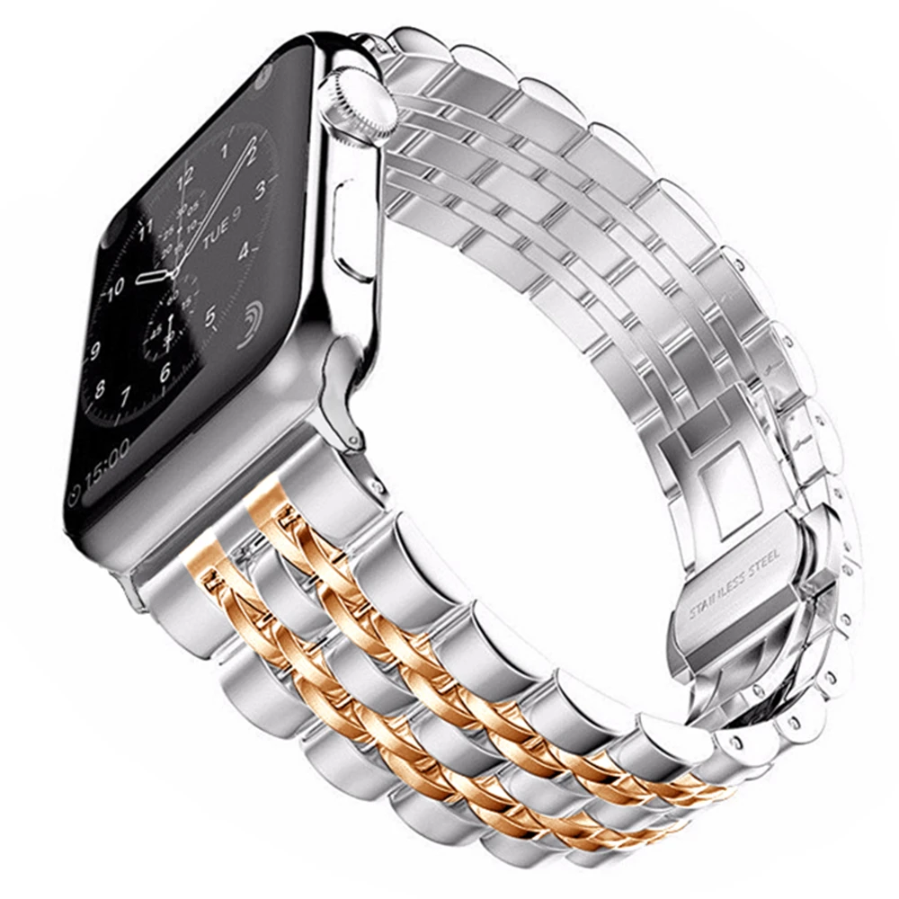 Watchband For Apple Watch Armband Series 5 4 44mm 40mm Band Stainless Steel Link Bracelet For Iwatch 1/2/3 38mm 42mm Wrist Strap