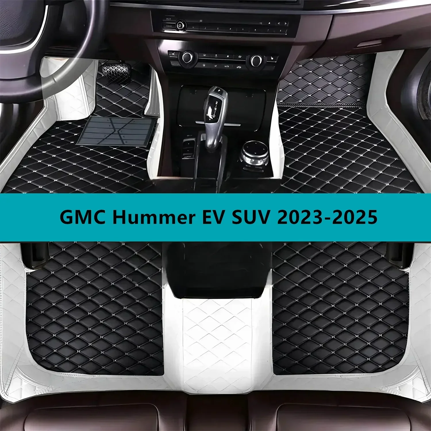 Full Set Car Floor Mats for GMC Hummer EV SUV 2023-2025 Leather Floor Mats for Cars Mats Carpets Car