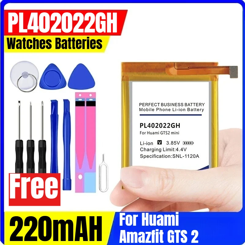 

PL402022GH 3.85V 220mAH Watches Batteries for Huami Amazfit GTS 2 + Tool Kit