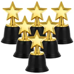 Kids Trophy Awards Competition Soccer Plastic Model Winner Award Trophy Toy School Rewarding Supply Star Small Prize Cup Golden