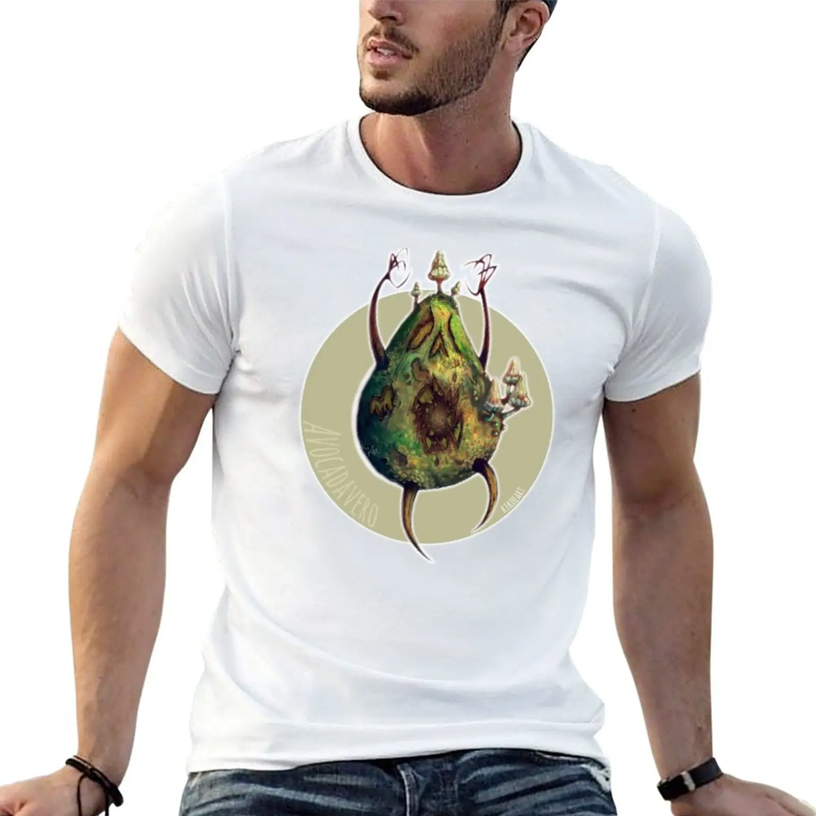 

A is for Avocadavero The Haunted Avocado T-Shirt funny t shirts man t shirts for man cotton soft t shirt man luxury T-Shirt