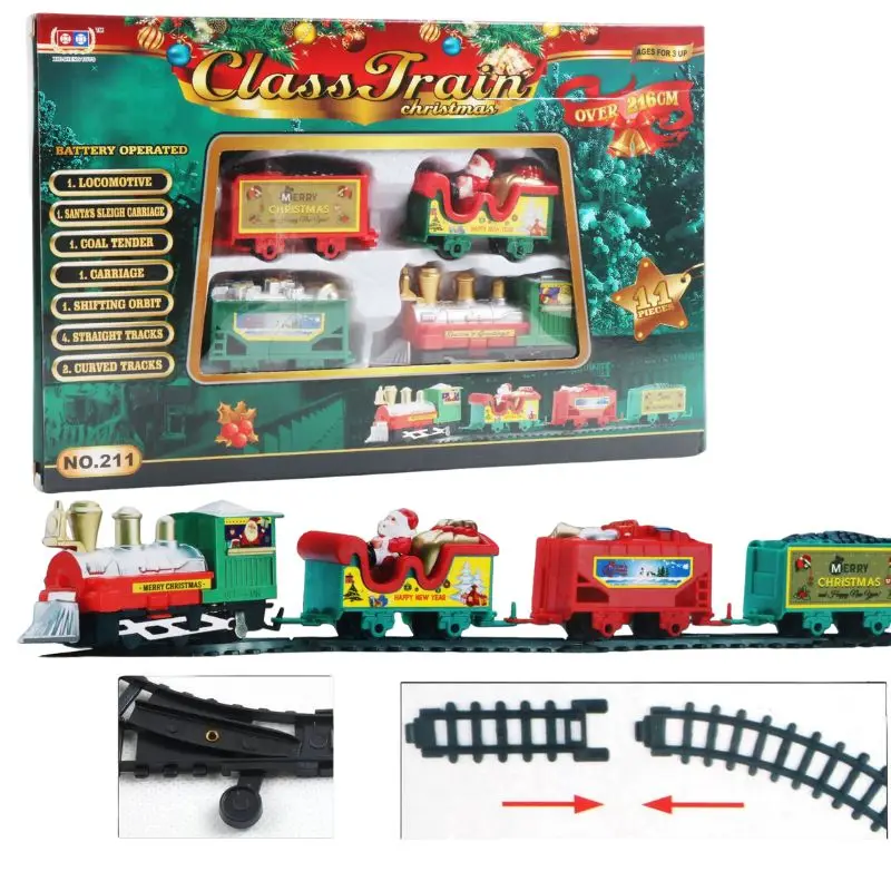 Electric Train Set Mini Santa Claus Rail Car Toy Creative Decoration Christmas Tree Train Gift Children's Education Toy Gift