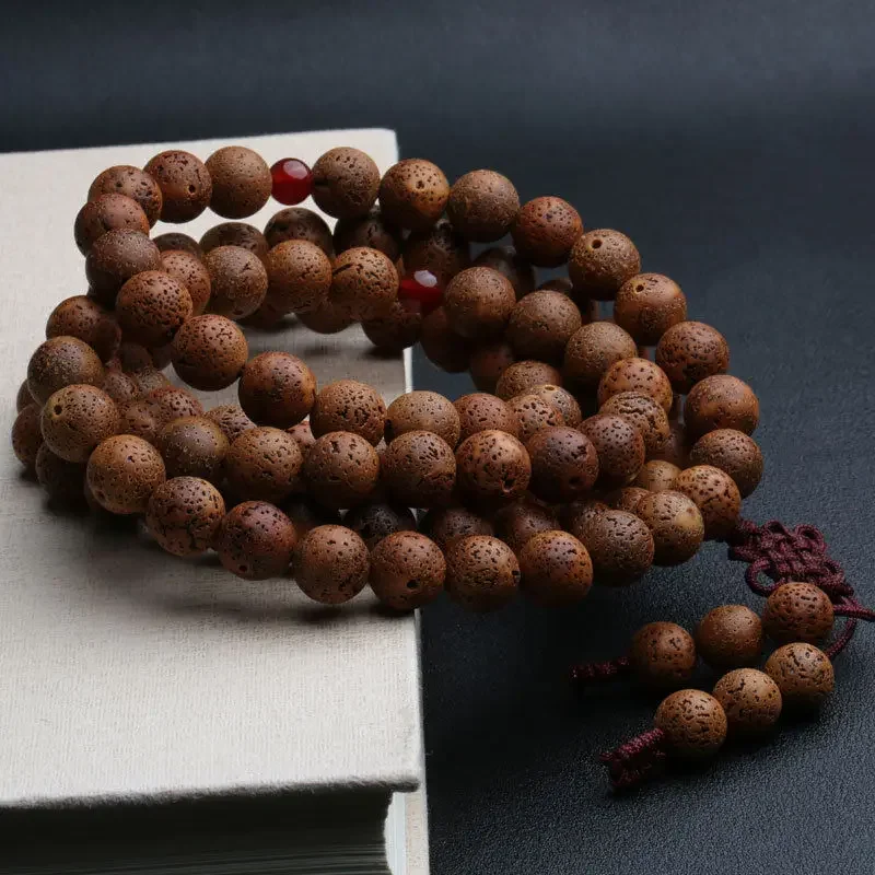 

Tibetan Buddhism 108 Old Golden-Toad Star&Moon Bodhi Seed Prayer Bead Mala