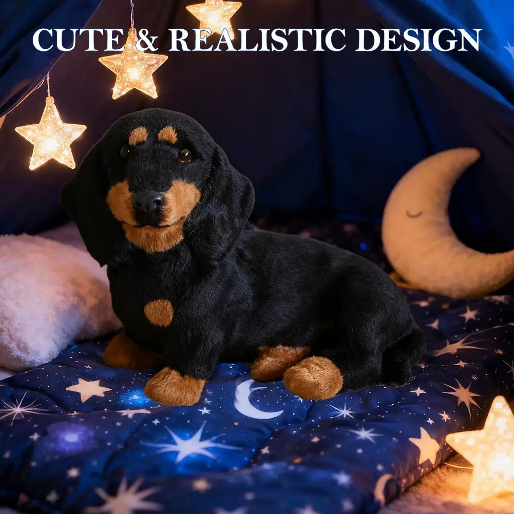 Adorable Dachshund Plush Toy Soft Stuffed Animal Dog Doll Teaching Model Window Display, Handicrafts, Gifts
